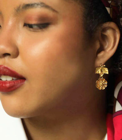 Sampaguita Ivatan Gold Hook Earrings - AMAMI