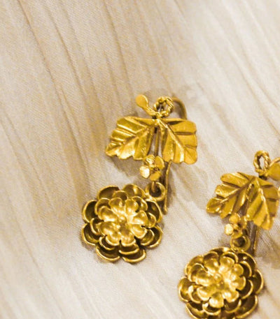 Sampaguita Ivatan Gold Hook Earrings - AMAMI