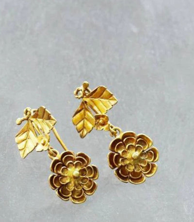 Sampaguita Ivatan Gold Hook Earrings - AMAMI