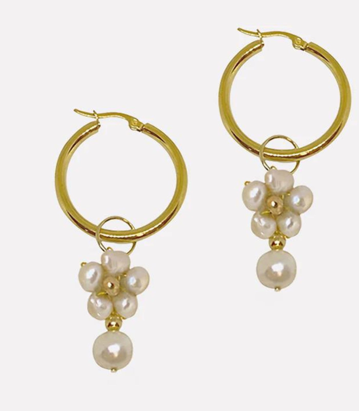 Kalachuchi 3-in-1 Drop Hoop Earrings - Arete