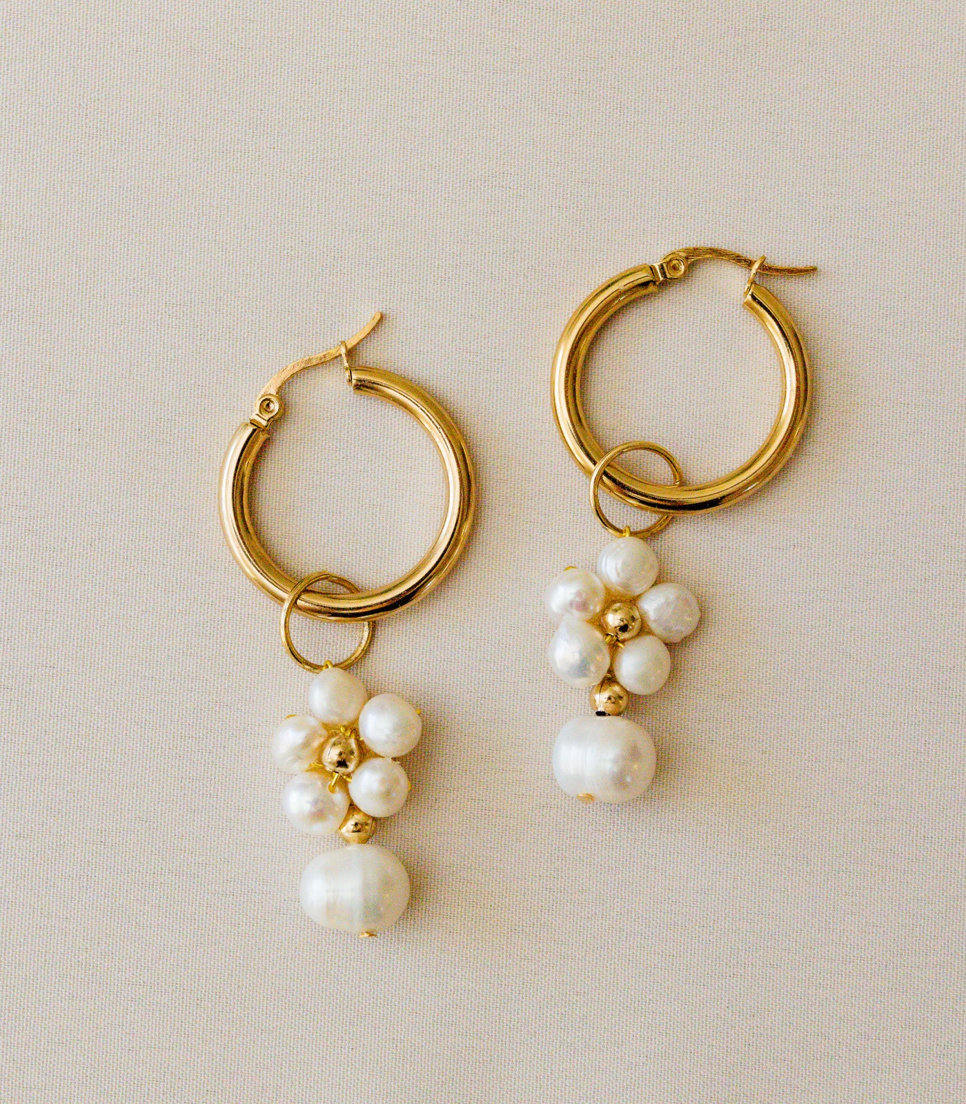 Kalachuchi 3-in-1 Drop Hoop Earrings in the Drop and Hoops Style - Arete 