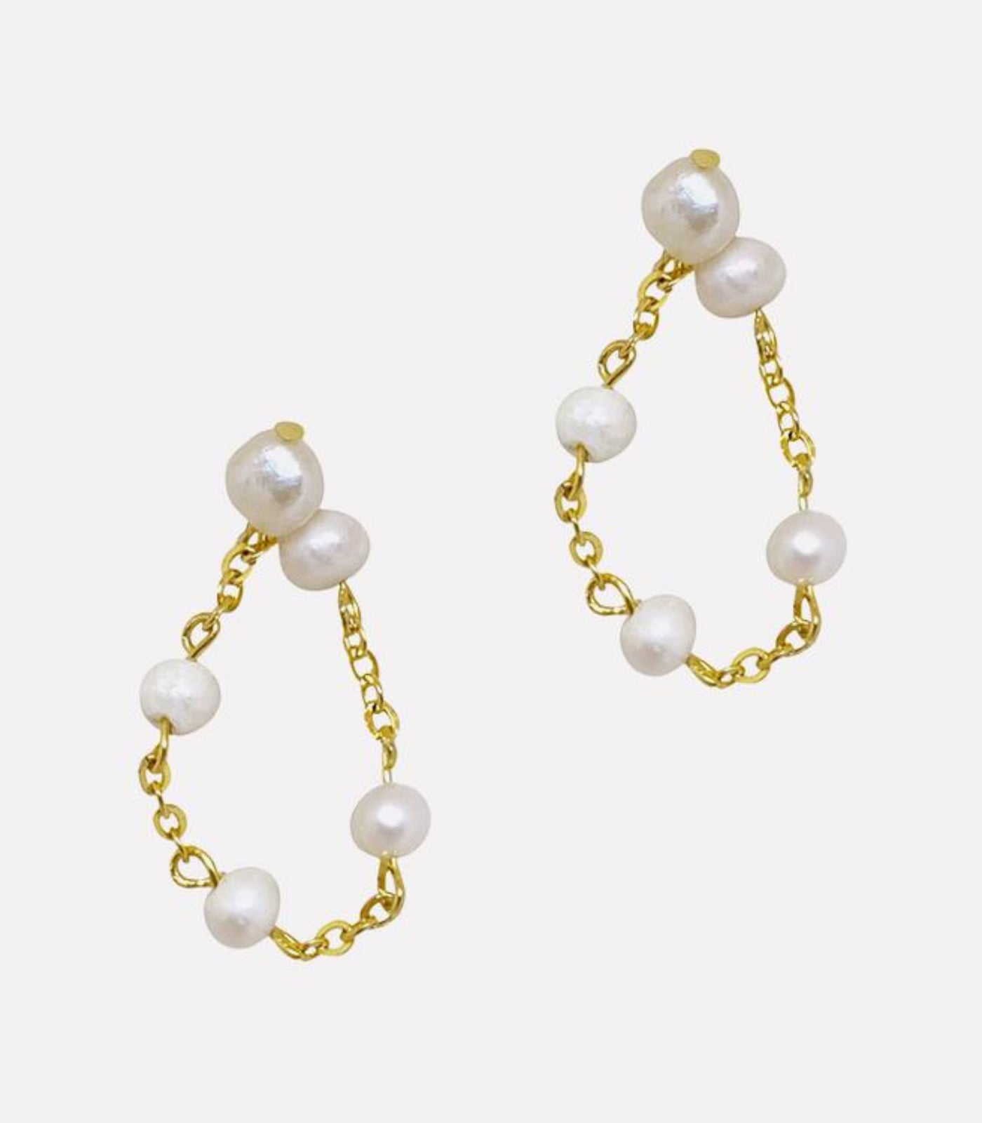 Malaya Two-Way Dangling Pearl Earrings - Arete