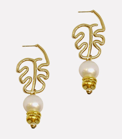 Palmera Gota Pearl Earrings - Arete