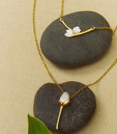 Sampaguita Twin Necklace in Mother of Pearl- Lily Jewelry