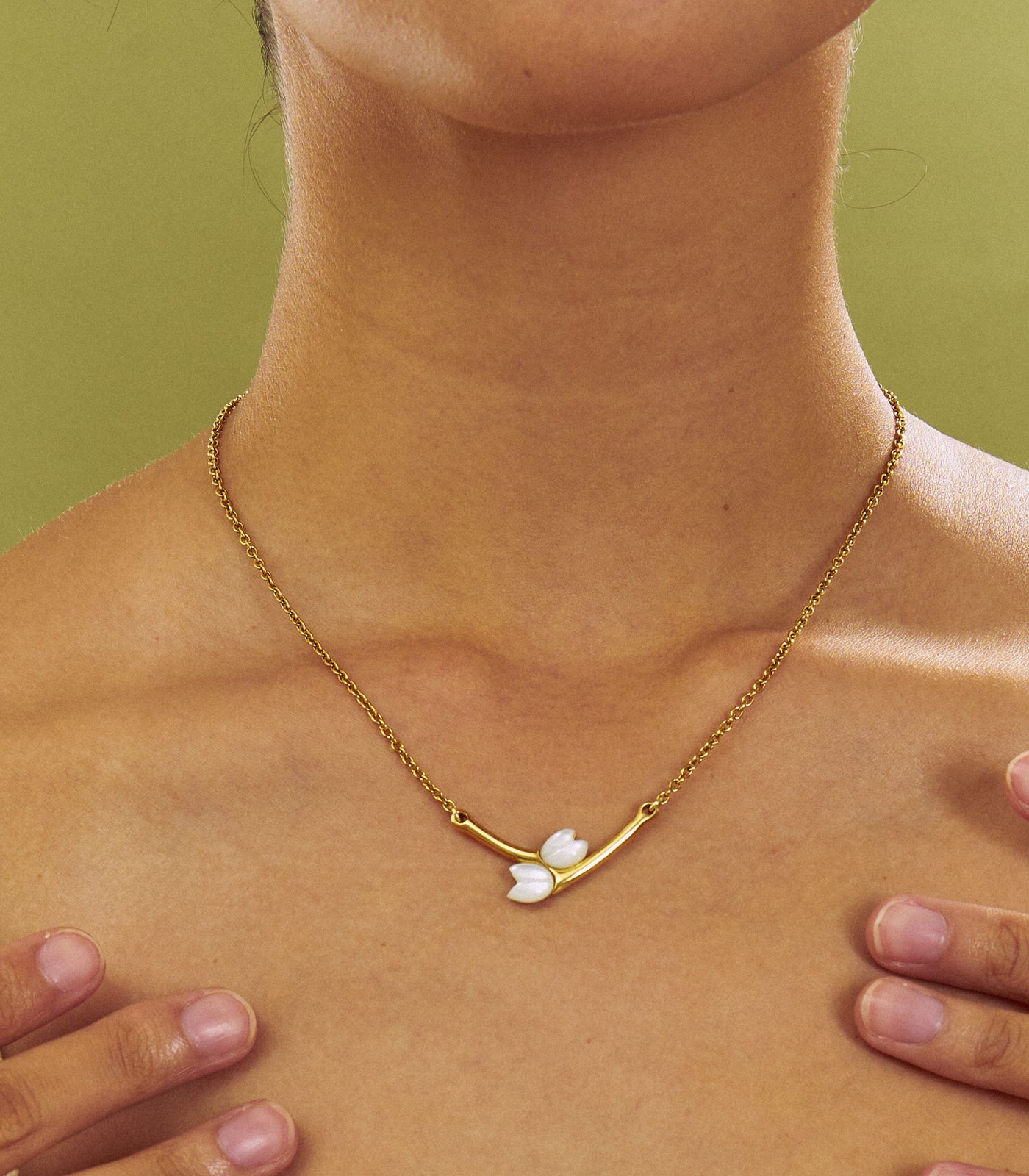 Sampaguita Twin Necklace in Mother of Pearl- Lily Jewelry