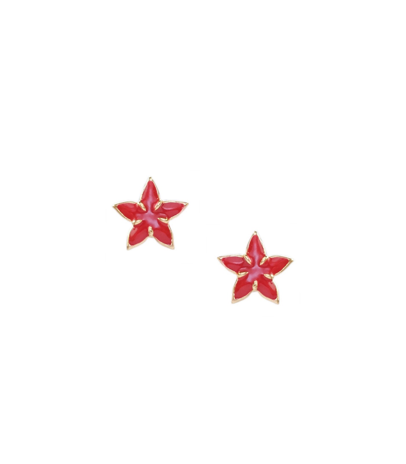 Santan Stud Earrings in Red - Lily Jewelry