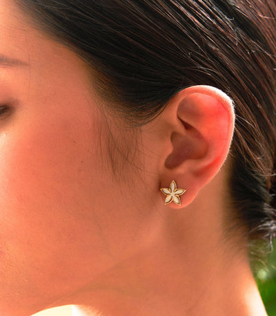 Santan Stud Earrings in White - Lily Jewelry