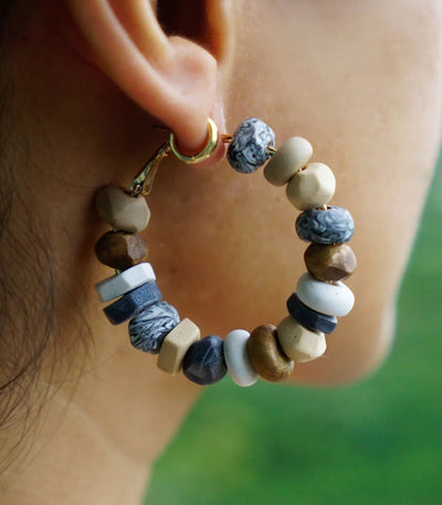 Kislap Hoops Earrings in Kape - Tropik Beatnik